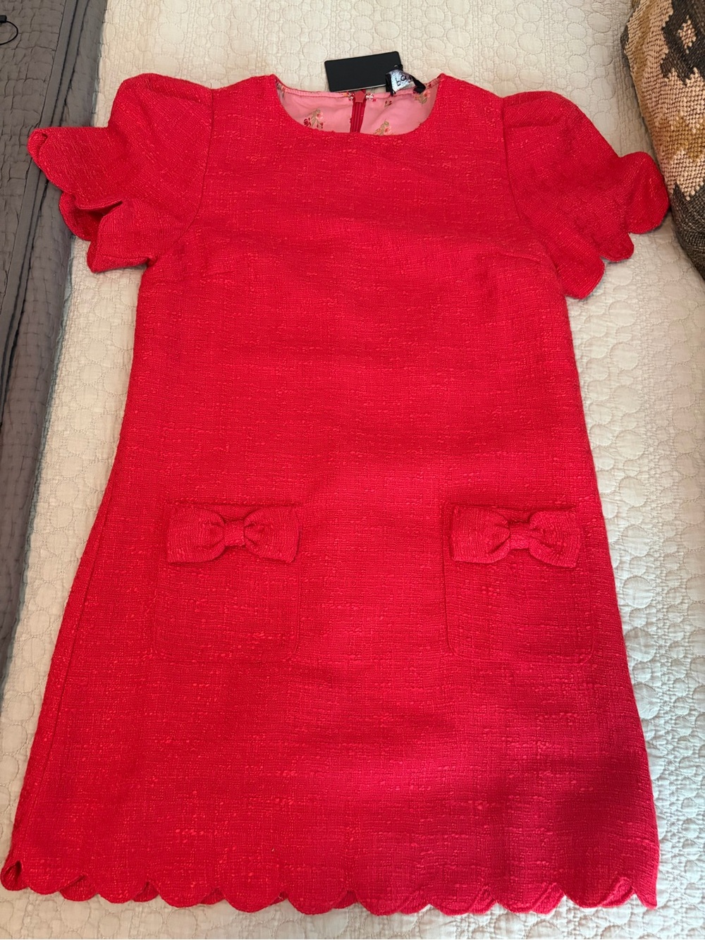 Fate Women’s Red Mini Dress with Bow Pockets